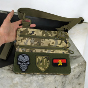Нагрудная мужская сумка тактическая тканевая, Тактический рюкзак ВСУ, Сумка через плечо военная. Изображение №35