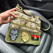 Нагрудна чоловіча сумка тактична тканинна, Нагрудна сумка кобура, Чоловіча тактична сумка барсетка. Зображення №5