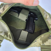 Нагрудна чоловіча сумка тактична тканинна, Нагрудна сумка кобура, Чоловіча тактична сумка барсетка. Зображення №11