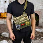 Нагрудна чоловіча сумка тактична тканинна, Нагрудна сумка кобура, Чоловіча тактична сумка барсетка. Зображення №17