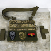 Нагрудна чоловіча сумка тактична тканинна, Нагрудна сумка кобура, Чоловіча тактична сумка барсетка. Зображення №39