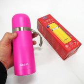 Термос питний Magio MG-1048P 350 мл, Термочашки для гарячих напоїв, Фляга для пікніка. Колір: рожевий. Зображення №2