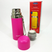 Термос питний Magio MG-1048P 350 мл, Термочашки для гарячих напоїв, Фляга для пікніка. Колір: рожевий. Зображення №6