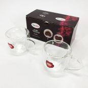 Набір скляних чашок із подвійними стінками (серце) Con Brio СВ-8908-2, 2шт, 80 мл. Зображення №9