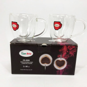 Набір скляних чашок із подвійними стінками (серце) Con Brio СВ-8908-2, 2шт, 80 мл. Зображення №10