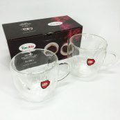 Набір скляних чашок із подвійними стінками (серце) Con Brio СВ-8930-2, 2шт, 300мл. Зображення №7