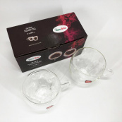 Набір скляних чашок із подвійними стінками (серце) Con Brio СВ-8930-2, 2шт, 300мл. Зображення №8