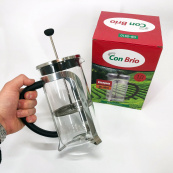 Френч-пресс Con Brio 1000 мл стекло нержавейка CB-5510, Чайник для заваривания трав, Заварник прозрачный. Изображение №2