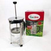 Френч-пресс Con Brio 1000 мл стекло нержавейка CB-5510, Чайник для заваривания трав, Заварник прозрачный. Изображение №3