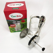 Френч-пресс Con Brio 1000 мл стекло нержавейка CB-5510, Чайник для заваривания трав, Заварник прозрачный. Изображение №4
