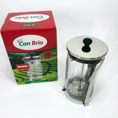 Френч-пресс Con Brio 1000 мл стекло нержавейка CB-5510, Чайник для заваривания трав, Заварник прозрачный. Изображение №6