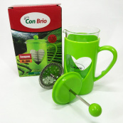 Френч-прес Con Brio CB-5635 350 мл, Незвичайний заварник для чаю, Заварювальний чайник, Френч-прес з ручкою. Зображення №4