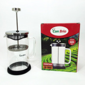 Френч-прес Con Brio СВ-5960 600 мл, Стильний заварний чайник, Стильний скляний заварювальний чайник. Зображення №4