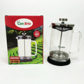 Френч-прес Con Brio СВ-5960 600 мл, Стильний заварний чайник, Стильний скляний заварювальний чайник. Зображення №10