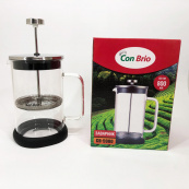 Френч-прес Con Brio CB-5980 800 мл, Чайник для заварювання трав, Заварник прозорий. Зображення №3