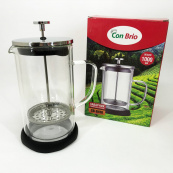 Заварник с двойными стенками Con Brio 1л CB-6410, Френч-пресс с поршнем, Френч-пресс с ручкой. Изображение №6