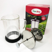 Френч-пресс с двойными стенками Con Brio CB-6480 800 мл, Заварник для чая с прессом многоразовый. Изображение №2