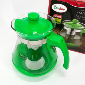 Чайник заварювальний Con Brio Green CB-6215 1,5 л, Чайник самовар скляний. Колір: зелений. Зображення №10