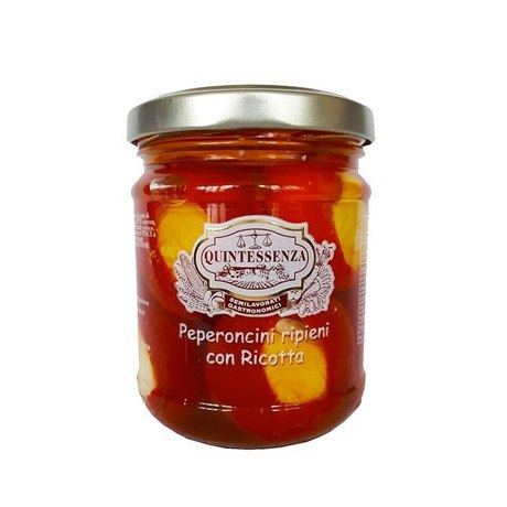 Перчикі фаршировані QUINTESSENZA сиром рікотта 180г Перчикі фаршировані QUINTESSENZA сиром рікотта 180г