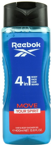 Шампунь та гель для душу чоловічий Reebok 4 в 1 Move Your Spirit 400 мл Шампунь та гель для душу чоловічий Reebok 4 в 1 Move Your Spirit 400 мл