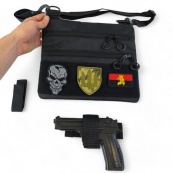 Чорна сумка тактична нагрудна, Сумка через плече військова, Чоловіча сумка-слінг тактична. Зображення №77 Чорна сумка тактична нагрудна, Сумка через плече військова, Чоловіча сумка-слінг тактична. Зображення №77