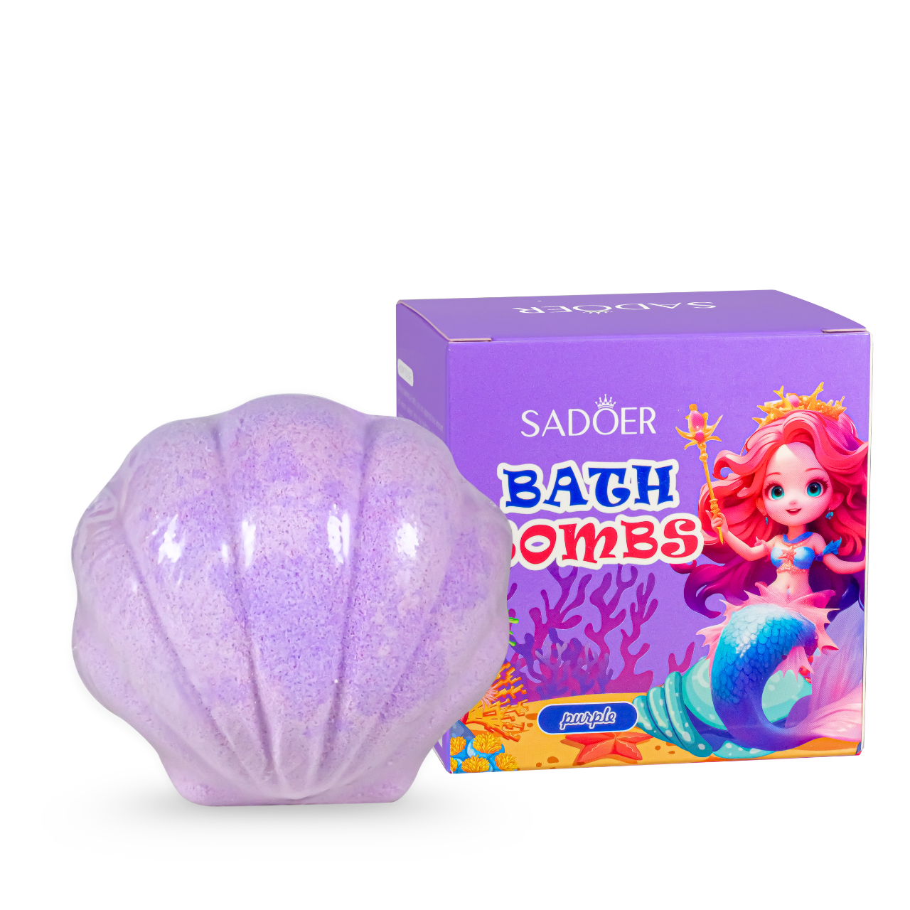 Бомбочка для ванни ароматизована Sadoer "Фіолетова мушля" 120 г Бомбочка для ванни ароматизована Sadoer "Фіолетова мушля" 120 г