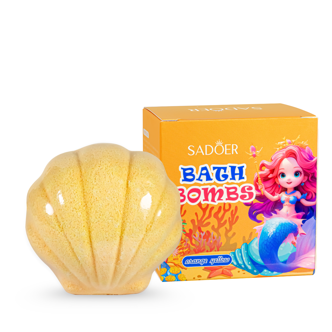 Бомбочка для ванни ароматизована Sadoer "Помаранчева мушля" 120 г Бомбочка для ванни ароматизована Sadoer "Помаранчева мушля" 120 г
