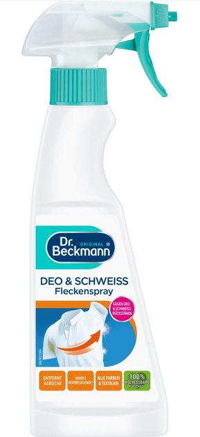 Плямовивідник для виведення плям поту та дезодорантів Dr.Beckmann 250 мл Плямовивідник для виведення плям поту та дезодорантів Dr.Beckmann 250 мл