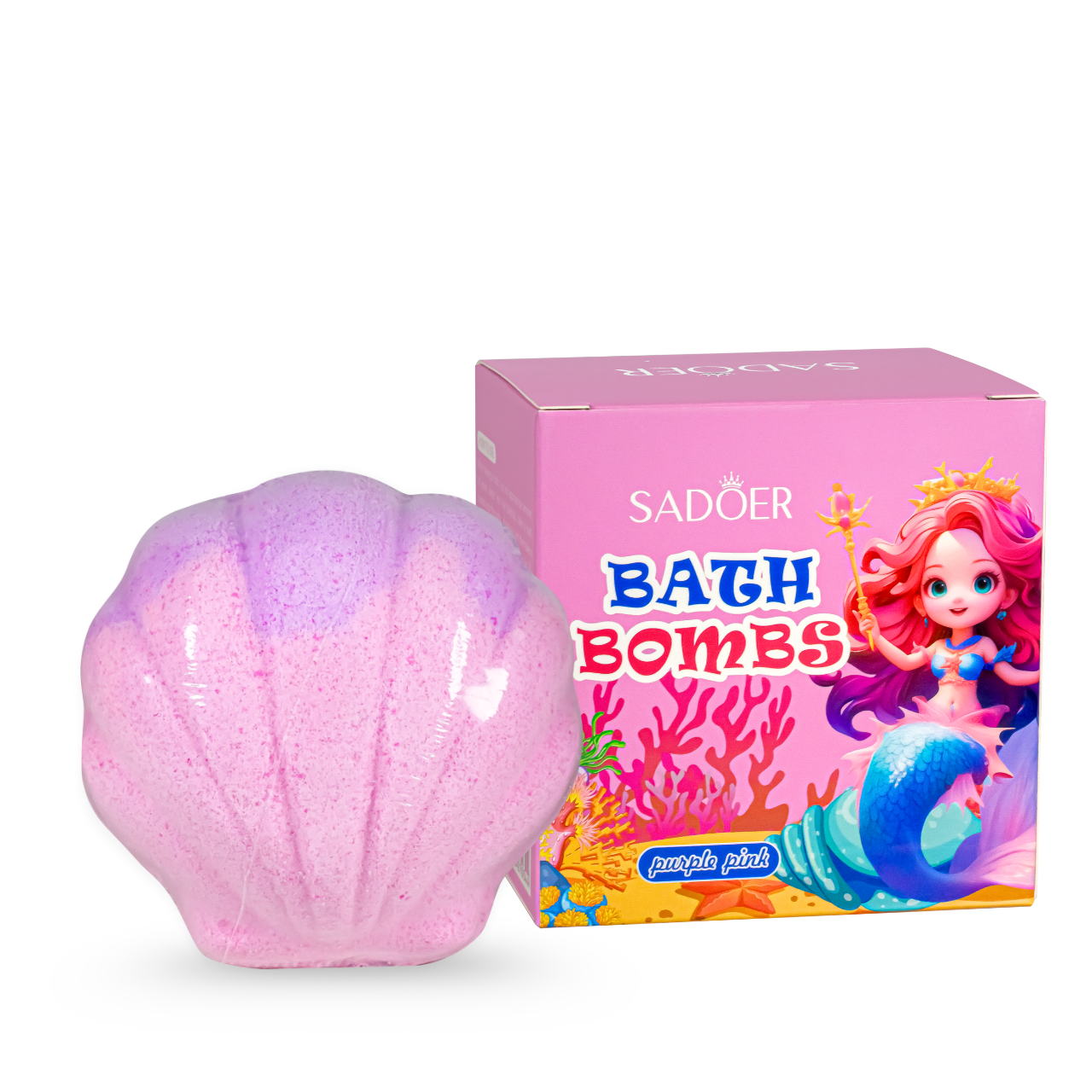 Бомбочка для ванни ароматизована Sadoer "Рожева мушля" 120 г Бомбочка для ванни ароматизована Sadoer "Рожева мушля" 120 г