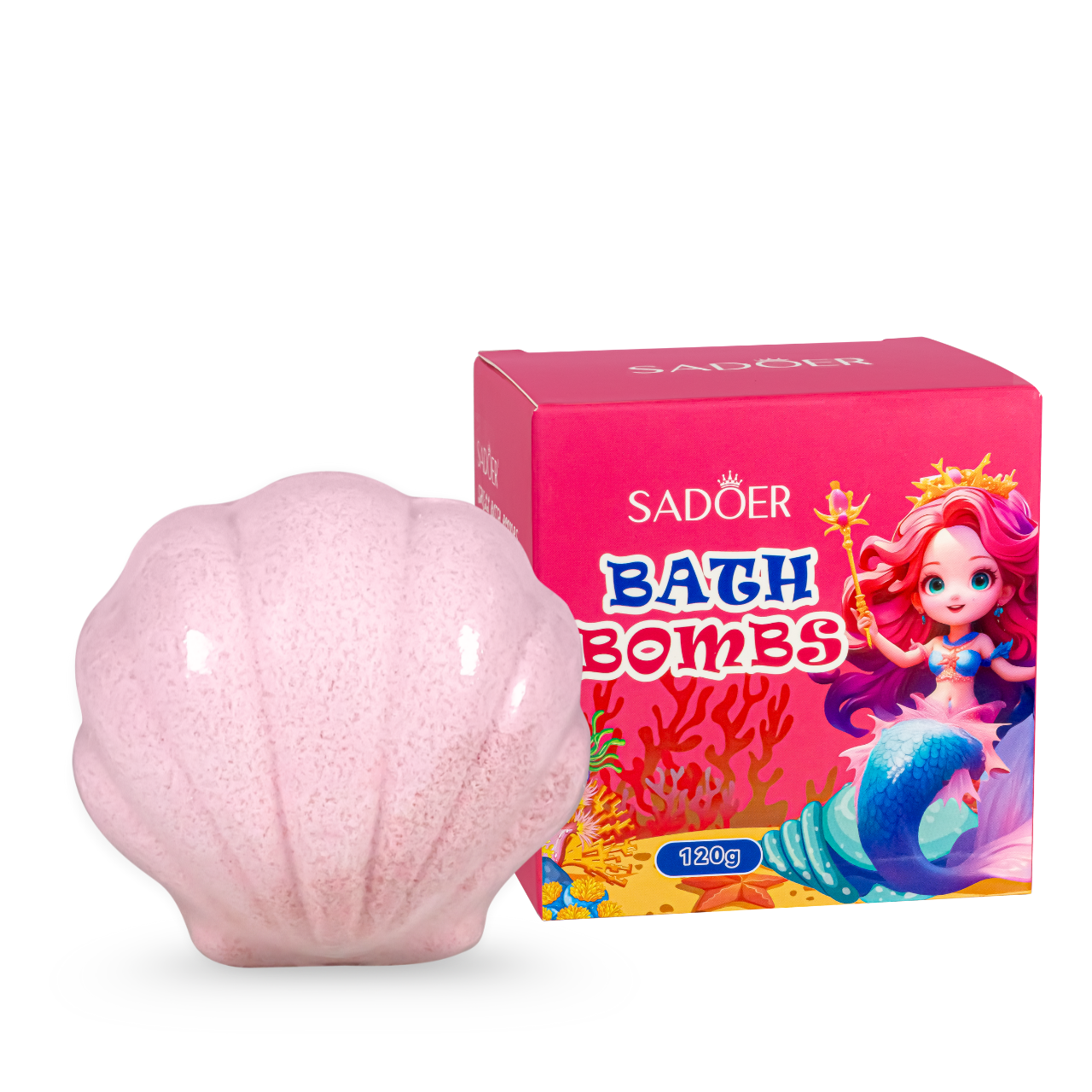 Бомбочка для ванни ароматизована Sadoer "Малинова мушля" 120 г Бомбочка для ванни ароматизована Sadoer "Малинова мушля" 120 г