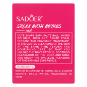 Бомбочка для ванни ароматизована Sadoer "Малинова мушля" 120 г. Зображення №3 Бомбочка для ванни ароматизована Sadoer "Малинова мушля" 120 г. Зображення №3