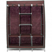 Шкаф тканевый 3 секции складной с каркасом STORAGE WARDROBE 175 х 130 х 45 см. Цвет: коричневый. Изображение №4