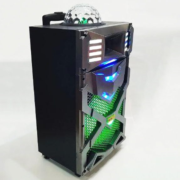 Музична колонка зі світломузикою WilliCo та мікрофоном, портативна колонка з диско-кулею Музична колонка зі світломузикою WilliCo та мікрофоном, портативна колонка з диско-кулею