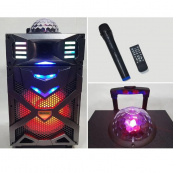 Музична колонка зі світломузикою WilliCo та мікрофоном, портативна колонка з диско-кулею. Зображення №3 Музична колонка зі світломузикою WilliCo та мікрофоном, портативна колонка з диско-кулею. Зображення №3