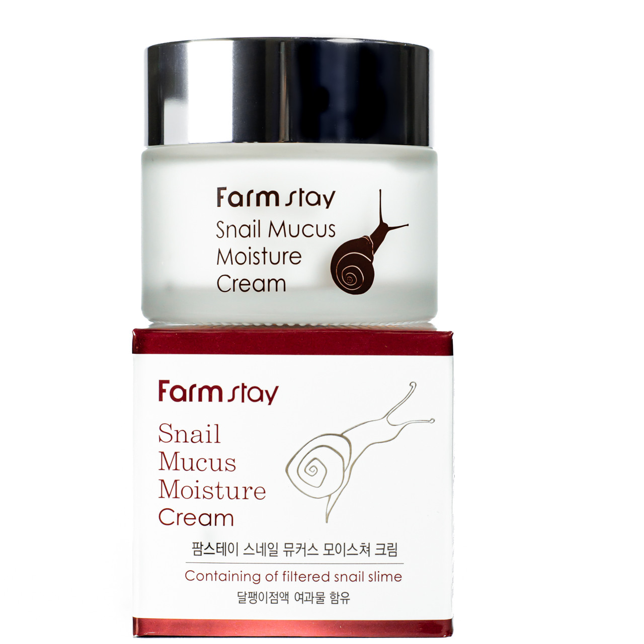 Крем для обличчя зволожувальний FarmStay Snail Mucus Moisture з муцином равлика 50 мл Крем для обличчя зволожувальний FarmStay Snail Mucus Moisture з муцином равлика 50 мл