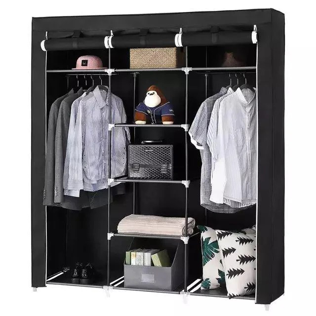 Шафа тканинна 3 секції складана з каркасом STORAGE WARDROBE 175 х 130 х 45 см. Колір: чорний Шафа тканинна 3 секції складана з каркасом STORAGE WARDROBE 175 х 130 х 45 см. Колір: чорний