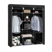 Шафа тканинна 3 секції складана з каркасом STORAGE WARDROBE 175 х 130 х 45 см. Колір: чорний. Зображення №2 Шафа тканинна 3 секції складана з каркасом STORAGE WARDROBE 175 х 130 х 45 см. Колір: чорний. Зображення №2