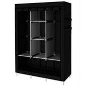 Шафа тканинна 3 секції складана з каркасом STORAGE WARDROBE 175 х 130 х 45 см. Колір: чорний. Зображення №4 Шафа тканинна 3 секції складана з каркасом STORAGE WARDROBE 175 х 130 х 45 см. Колір: чорний. Зображення №4