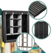 Шафа тканинна 3 секції складана з каркасом STORAGE WARDROBE 175 х 130 х 45 см. Колір: чорний. Зображення №7 Шафа тканинна 3 секції складана з каркасом STORAGE WARDROBE 175 х 130 х 45 см. Колір: чорний. Зображення №7