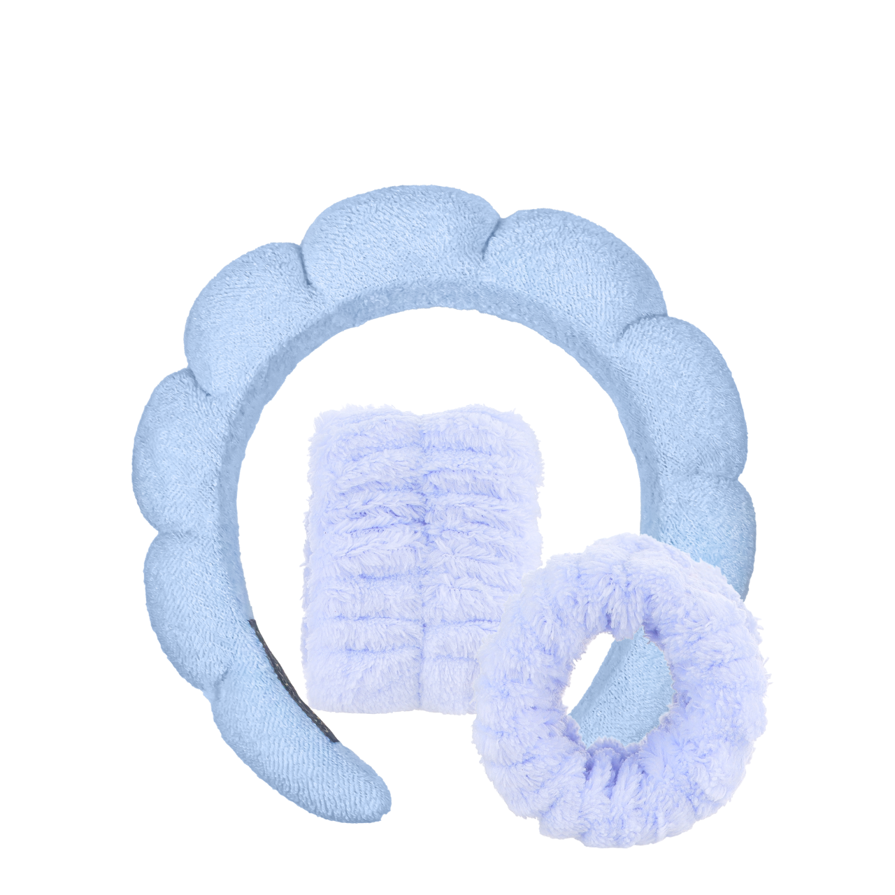 Набір для вмивання — обруч на голову та напульсники (браслети) мікрофібра, Блакитний Набір для вмивання — обруч на голову та напульсники (браслети) мікрофібра, Блакитний