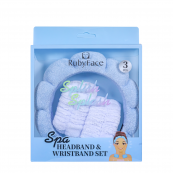 Набір для вмивання — обруч на голову та напульсники (браслети) мікрофібра, Блакитний. Зображення №2 Набір для вмивання — обруч на голову та напульсники (браслети) мікрофібра, Блакитний. Зображення №2