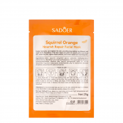Маска для обличчя живильна Sadoer Squirrel Animal Fruit Orange тканинна 25 г. Зображення №2