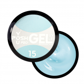 Гель для нарощування нігтів однофазний YouPosh ТМ UV Gel/LED 15мл № 15 Світло-блакитний. Изображение №2