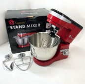 Міксер-тестоміс планетарний Domotec MS-1368 на 6 швидкостей 3 насадки чаша 4 л 1500 W. Зображення №12