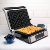 Гриль-барбекю електричний Magio MG-356, Настільний гриль для гамбургерів Притискна електробутербродниця. Зображення №6