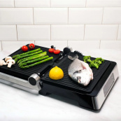 Гриль-барбекю електричний Magio MG-356, Настільний гриль для гамбургерів Притискна електробутербродниця. Зображення №8