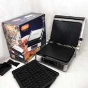 Гриль-барбекю електричний Magio MG-356, Настільний гриль для гамбургерів Притискна електробутербродниця. Зображення №12