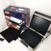 Гриль-барбекю електричний Magio MG-356, Настільний гриль для гамбургерів Притискна електробутербродниця. Зображення №18