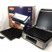 Гриль-барбекю електричний Magio MG-356, Настільний гриль для гамбургерів Притискна електробутербродниця. Зображення №19