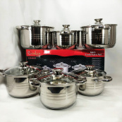 Набір каструль UNIQUE UN-5035 з нержавіючої сталі з товстим дном в 5 шарів з кришками, 12 предметів. Зображення №12